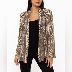 Mango Sequin‎ Snake Print Blazer Jacket Size Large